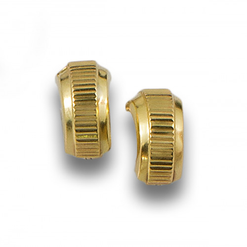 PENDIENTES MEDIAS CRIOLLAS GALLONADAS DE ORO AMARILLO