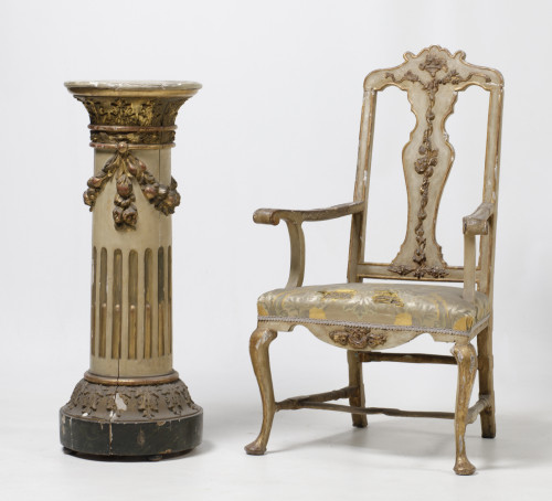Pedestal en forma de columna de gusto clásico, Francia, S.X