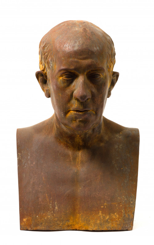 ESCUELA ESPAÑOLA S. XIX, "Busto masculino", escultura de hi