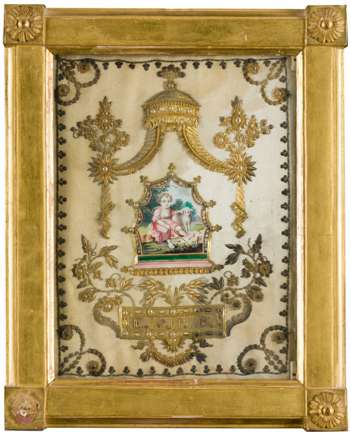 Bordado enmarcado, España, S.XVIII