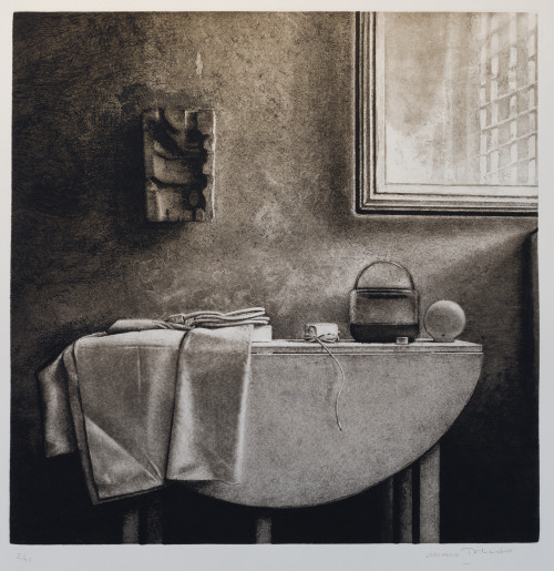 ALVARO TOLEDO, "Mesa blanca y cables", 2011, Aguafuerte, ag