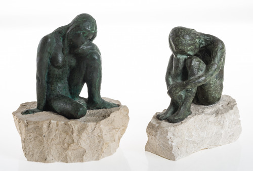 VICENTE  LLORENS POY, "Desnudo femenino sentado", Bronce pa