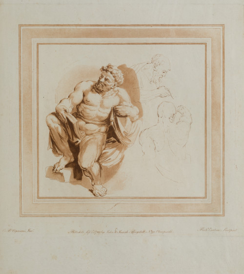 GIOVANNI BATTISTA CIPRIANI, "Filósofo estudiando", 1786, Gr