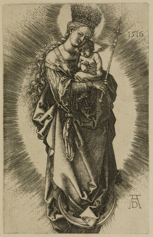ALBERTO DURERO, "La Virgen sobre la Medialuna con Cetro y C