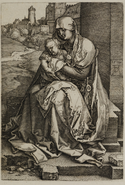 ALBERTO DURERO, "María con El Niño junto a la muralla", Gra