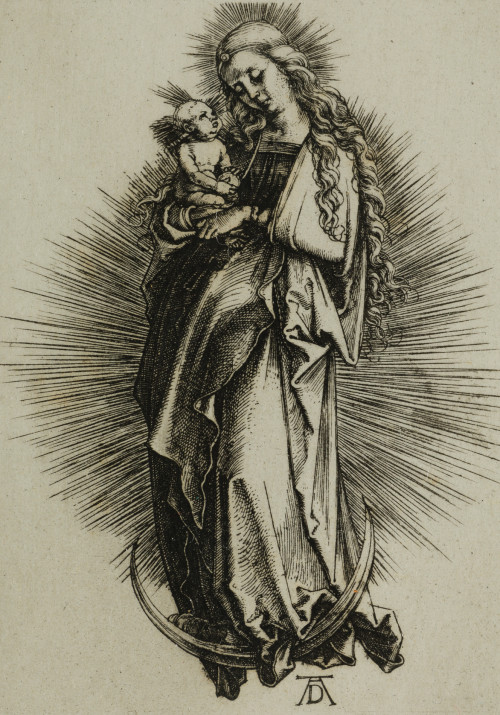 ALBERTO DURERO, "La Virgen de pie sobre la Medialuna", Grab