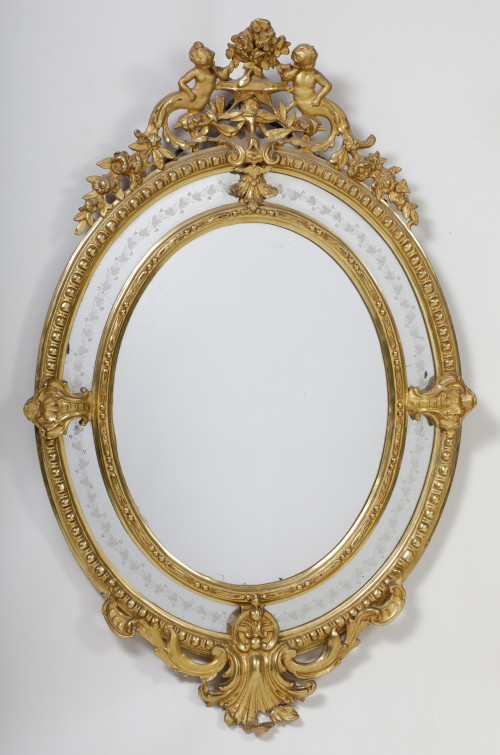 Espejo ovalado isabelino, España, S. XIX