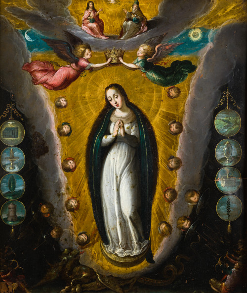 ESCUELA FLAMENCA, "Inmaculada Concepción", Óleo sobre cobre
