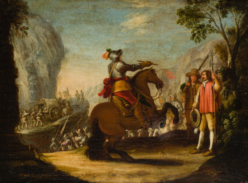 JUAN BAUTISTA DE TOLEDO, "Escenas de batalla", Pareja de ól