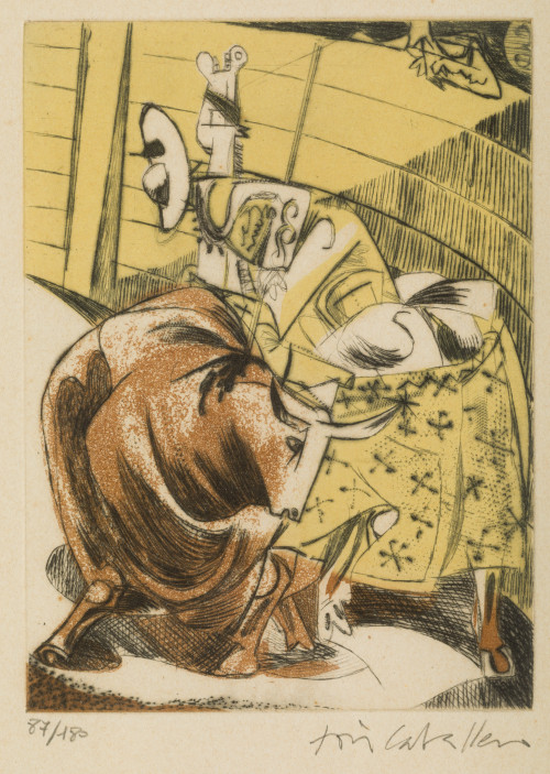 JOSÉ CABALLERO, "Tauromaquías", Pareja de grabados