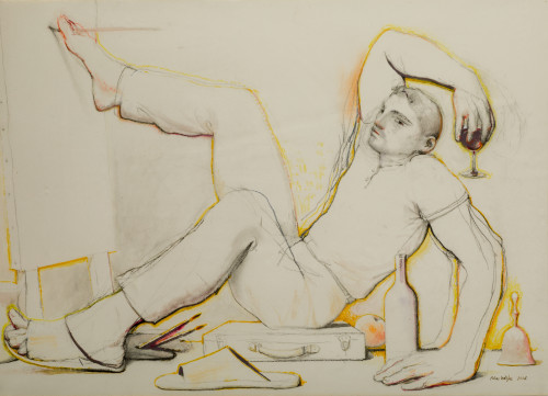 MATÍAS QUETGLAS, "El que pinta con el pie", 2004, Acuarela 