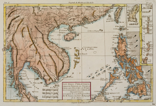RIGOBERT  BONNE, "Las Islas Filipinas", Grabado al cobre, c