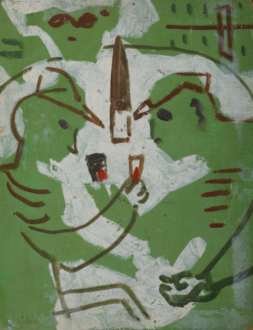 FRANCISCO BORES, "El brindis", c.1960-65, Óleo sobre tabla