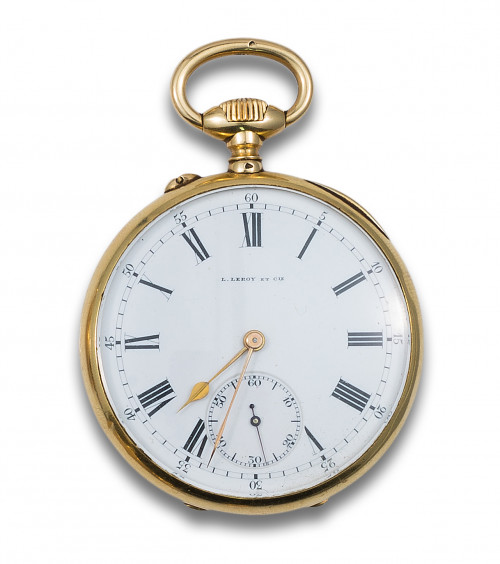 RELOJ DE BOLSILLO LEPINE L. LEROY ET CIE DE ORO AMARILLO