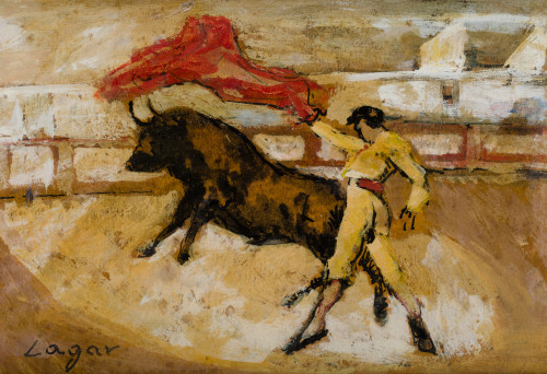 CELSO LAGAR, "Passe de capa”,1947, Óleo sobre cartón