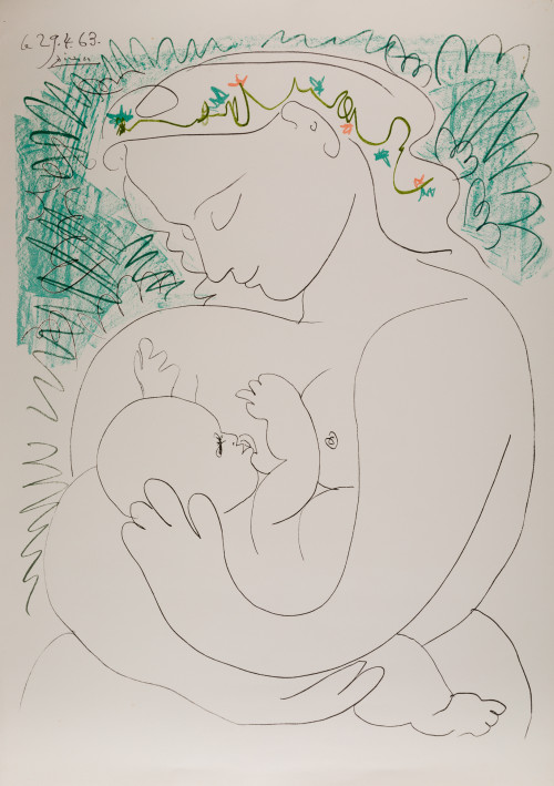 PABLO RUIZ PICASSO, "Maternidad", Litografía