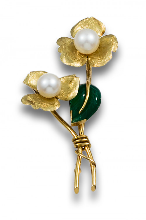BROCHE EN ORO EN FORMA DE FLORES
