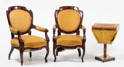 Pareja de butacas isabelinas, España, S. XIX
