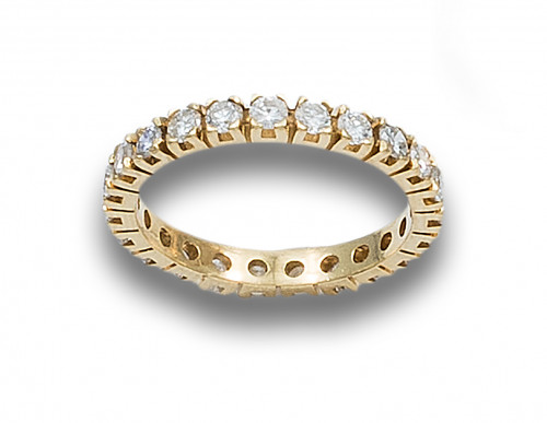 SORTIJA ALIANZA SIN FIN DE DIAMANTES Y ORO AMARILLO