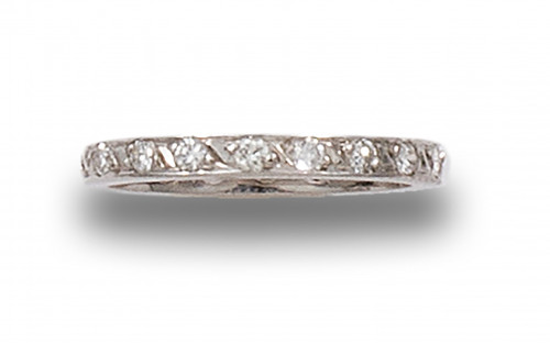 SORTIJA ALIANZA SIN FIN DE DIAMANTES Y ORO BLANCO