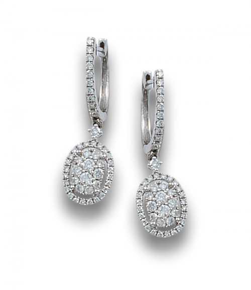 PENDIENTES EN ORO BLANCO Y DIAMANTES