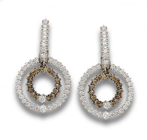 PENDIENTES DE ORO BLANCO Y DIAMANTES