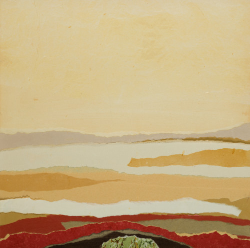 VICENTE  CHUMILLA, "Paisaje", Collage sobre cartón