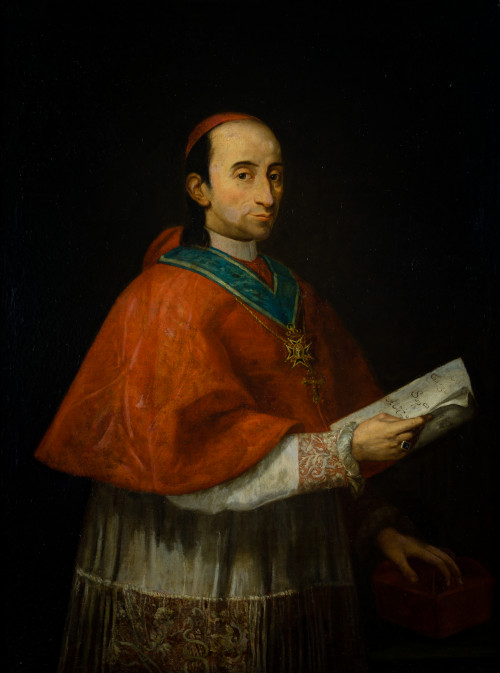 ESCUELA ESPAÑOLA O VIRREINAL, "Retrato del arzobispo y card