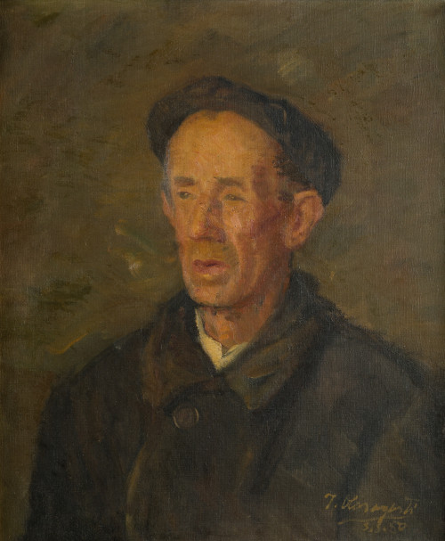 JESUS DE OLASAGASTI, "Retrato de anciano vasco", 1950, Óleo