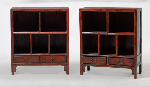 Pareja de muebles bajos, China, S. XX