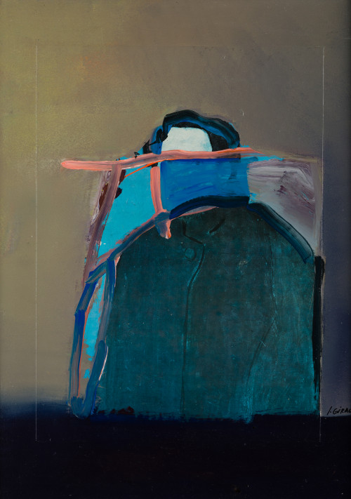 JUAN GIRALT, "Época azul", Óleo sobre tabla