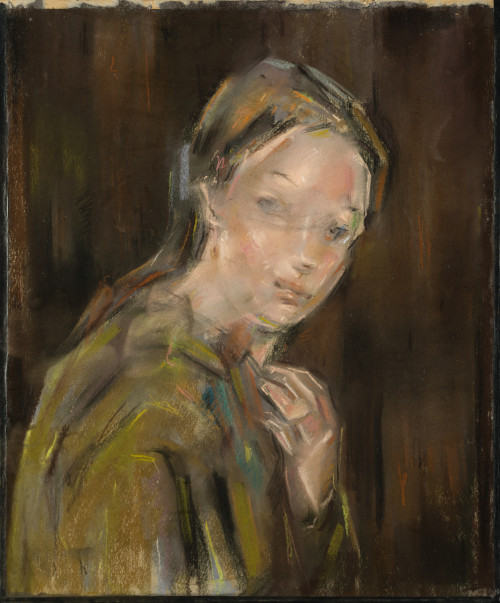 MARÍA BLANCHARD, "Busto de joven", 1926-27, Pastel sobre pa