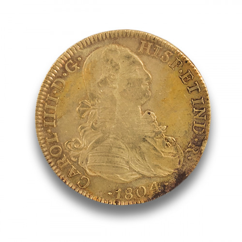 MONEDA DE ORO DE OCHO ESCUDOS DE CARLOS IIII