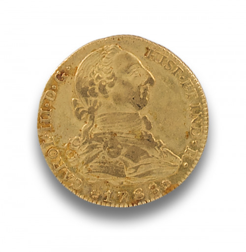 MONEDA EN ORO DE CUATROS ESCUDOS DE CARLOS III