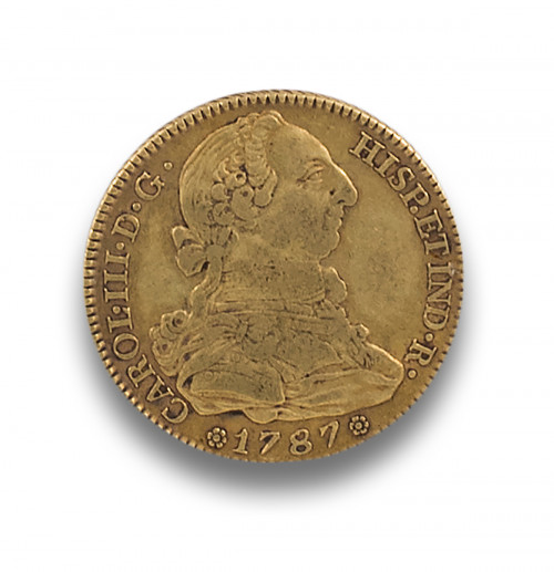 MONEDA DE ORO DE CUATRO ESCUDOS DE CARLOS III