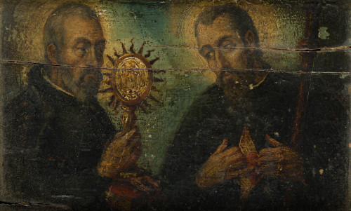 ESCUELA ESPAÑOLA, "San Ignacio de Loyola y san Francisco Ja