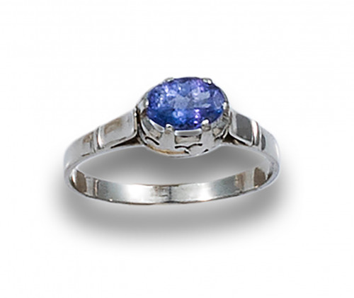 SORTIJA DE PLATINO Y TANZANITA