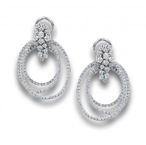 PENDIENTES LARGOS DE DIAMANTES Y ORO BLANCO