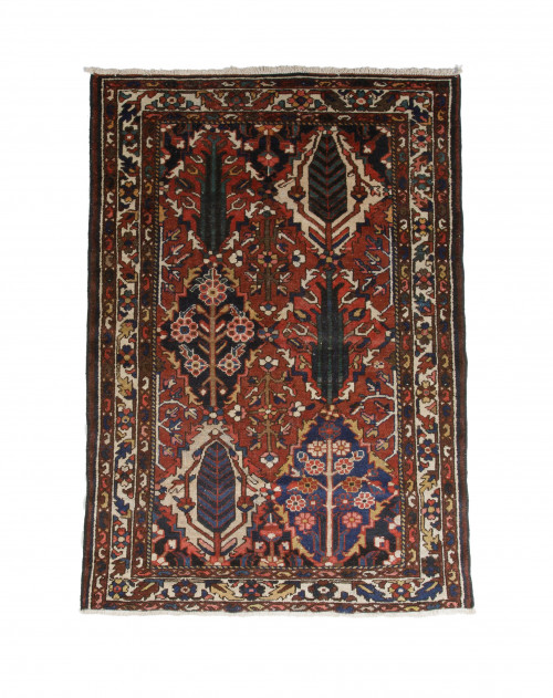 Antigua alfombra persa Bakhtiar de lana anudada a mano con 