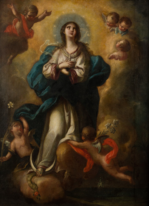 ESCUELA ESPAÑOLA, "Inmaculada Concepción", Óleo sobre lienz