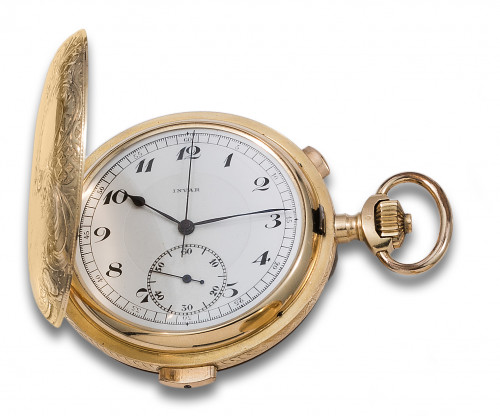 RELOJ DE BOLSILLO SABONETA INVAR CON SONER A DE REPETICI N EN ORO