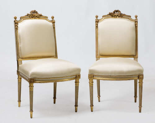 Pareja de sillas de estilo Napoleón III, Francia, S. XX