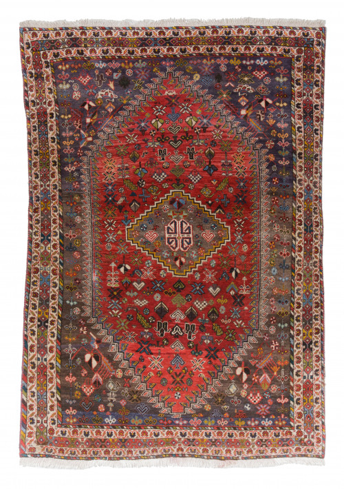 Alfombra persa de lana anudada a mano, S.XX