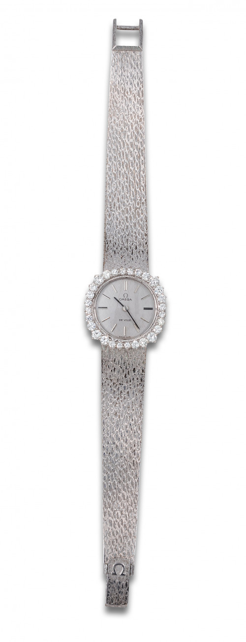 RELOJ DE PULSERA OMEGA DE VILLE, EN ORO BLANCO CON DIAMANTES