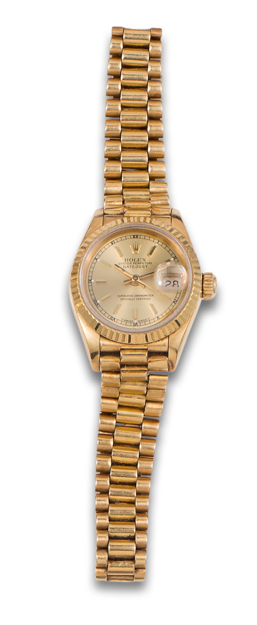 RELOJ DE PULSERA ROLEX OYSTER PERPETUAL DATEJUST, EN ORO AM