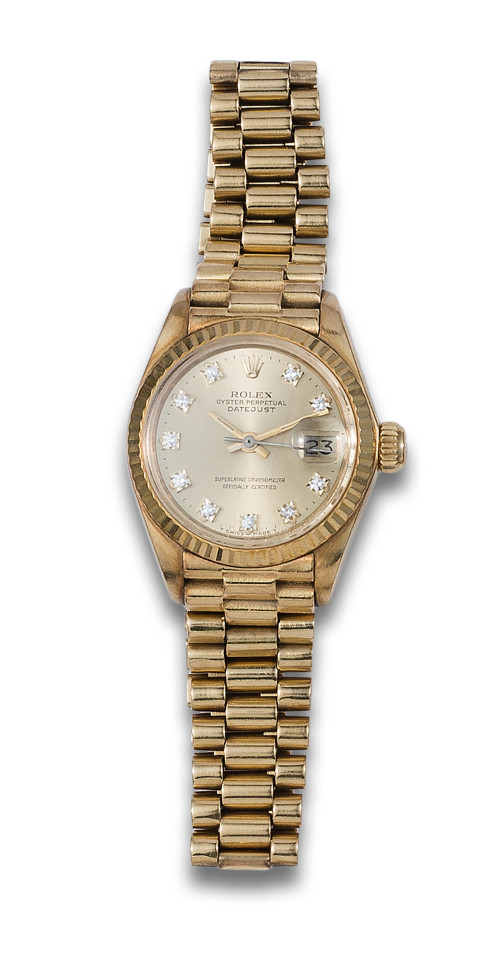 RELOJ DE PULSERA ROLEX OYSTER PERPETUAL DATE JUST EN ORO AM