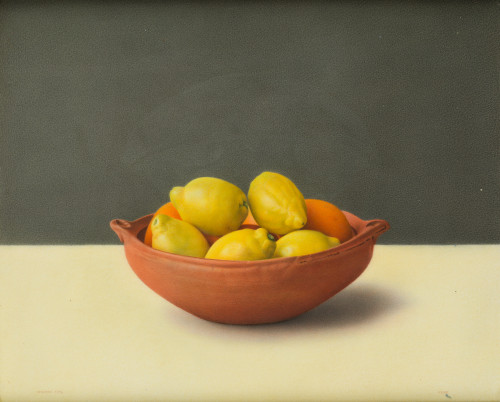 GERARDO PITA, "Bodegón de limones y naranjas", 1982, Pastel