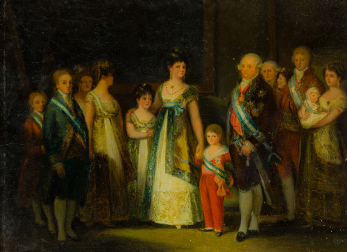 JOSÉ  MESEGUER BENEDITO, "La familia de Carlos IV", Miniatu