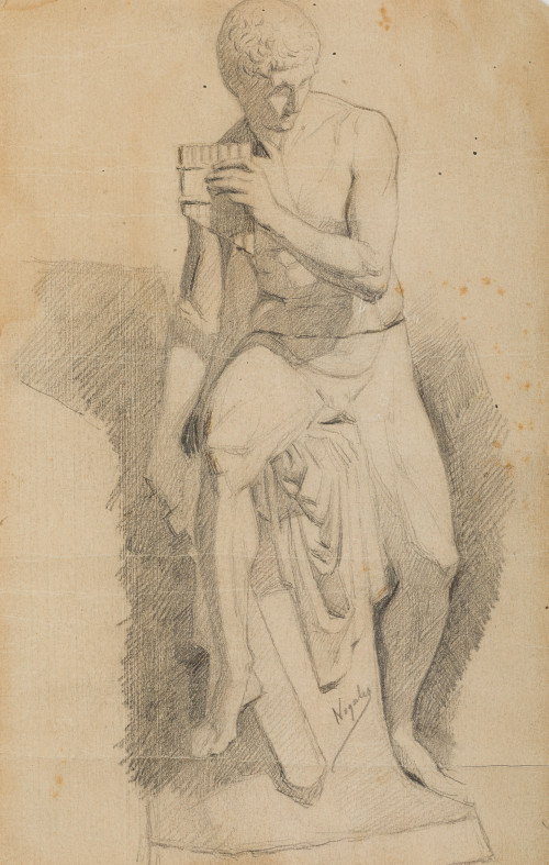 JOSE NOGALES SEVILLA, "Estudio de anatomía", Grafito sobre 