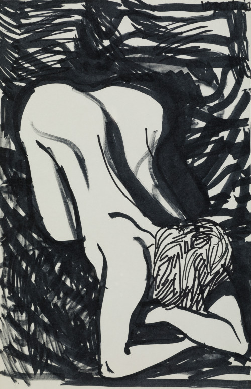 JOAQUÍN VAQUERO TURCIOS, "Desnudo femenino", Tinta sobre pa